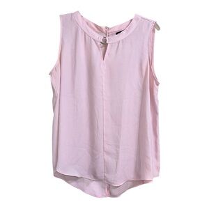 Adrienne Vittadini Sleeveless Pink Tunic Length Top, Large